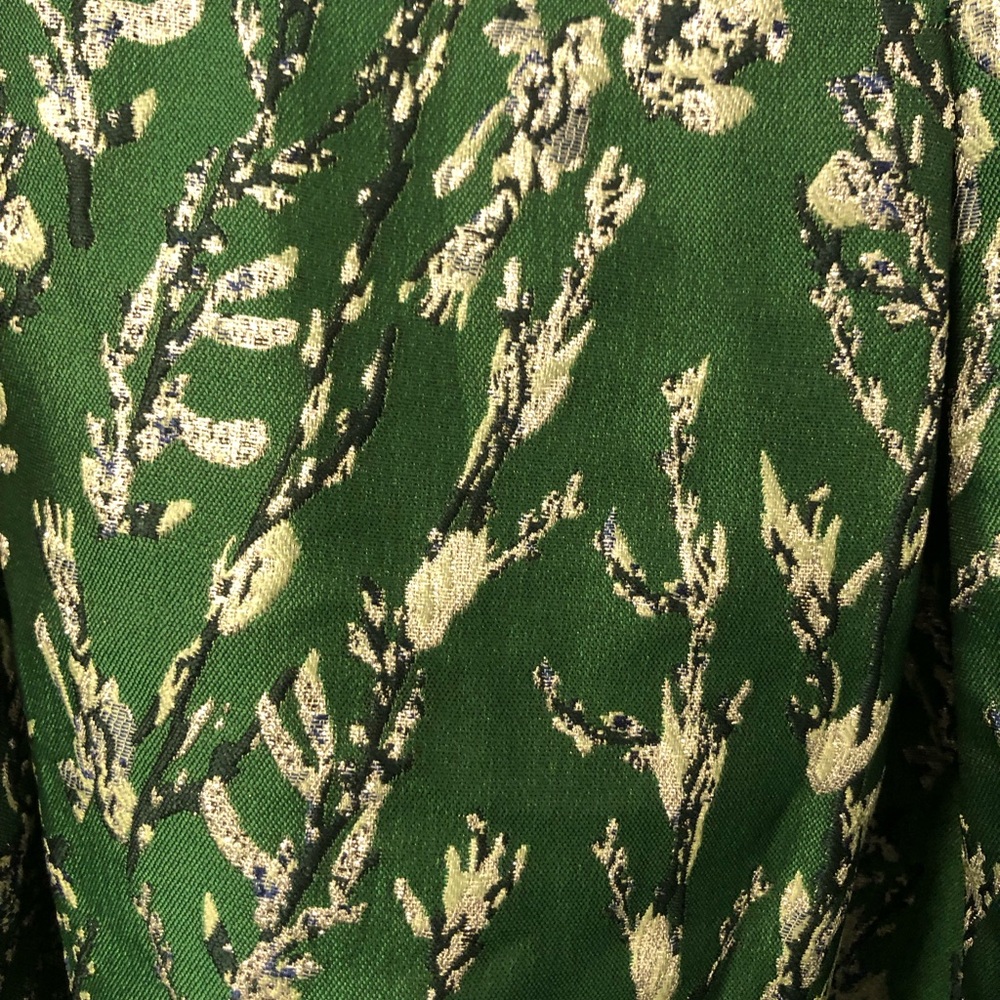 NWT Rihoas green embroidered large pleat midi dress - size Large - Picture 2 of 8